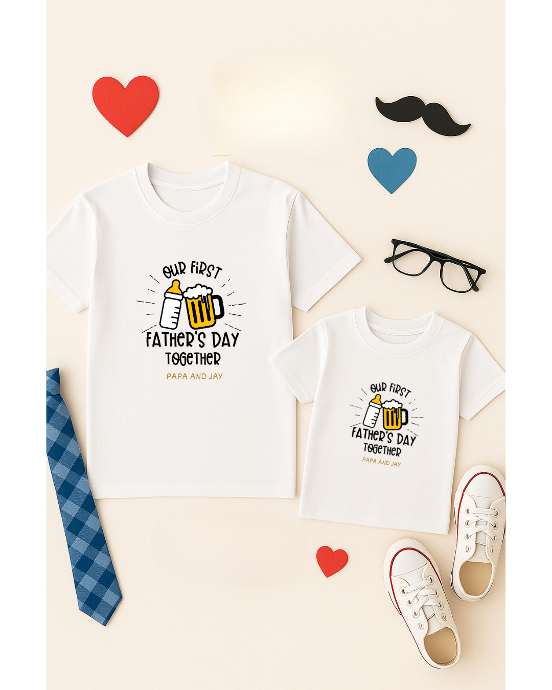 Our First Father’s Day Together – Matching Tees for Dad & Little One – Custom from Glamlittles