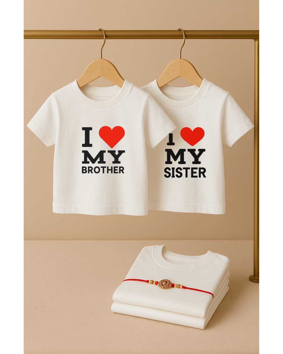 I ❤️ My Sibling – Matching Rakhi T-Shirt Set for Brother & Sister