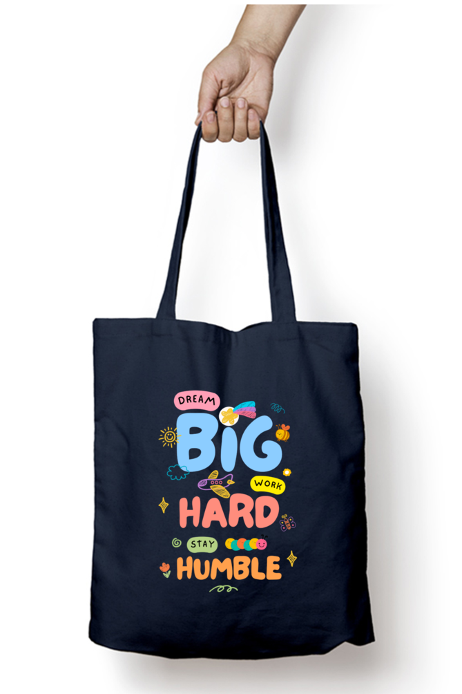 Chase Your Dreams with Heart: "Dream Big Work Hard Stay Humble" Whimsical Tote Zipper Bag – Custom from Glamlittles