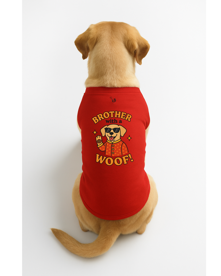 Rakhi Dog T-Shirt – Brother with a Woof Outfit for Pets