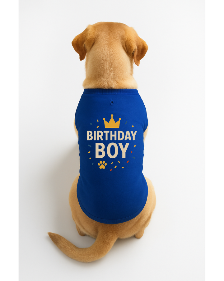Birthday Boy – Dog Birthday T-Shirt with Crown 🎉🐾