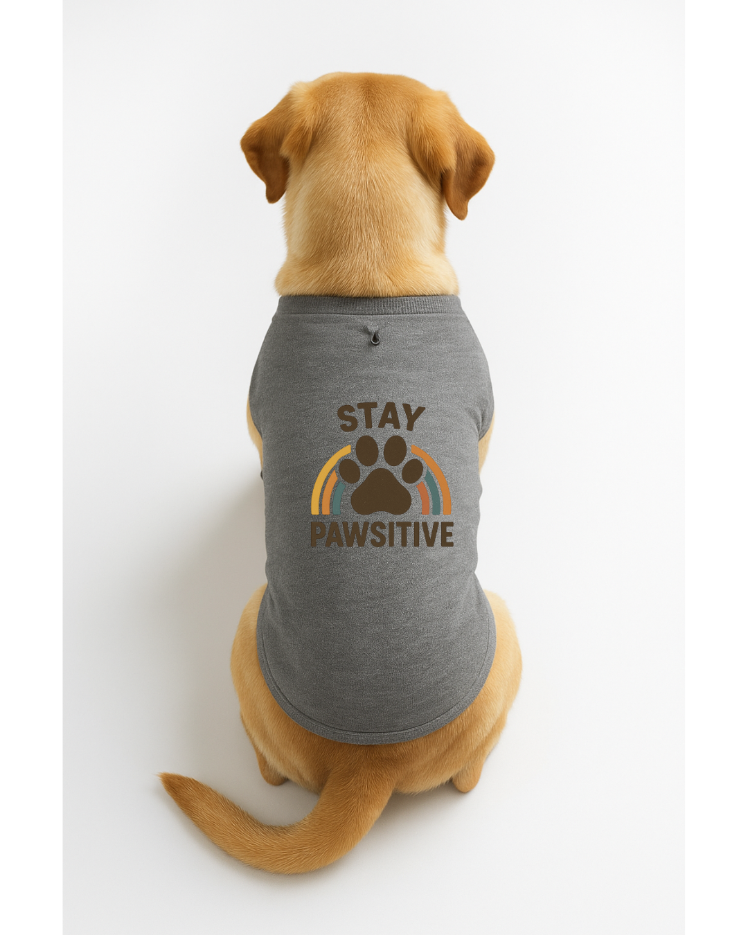 Stay Pawsitive – Motivational Dog T-Shirt 🐾🌈