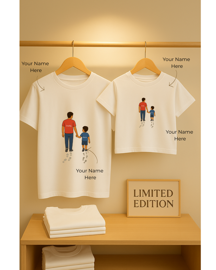 Daddy & Son Matching T-Shirts – Custom Name Tee Set | Limited Edition