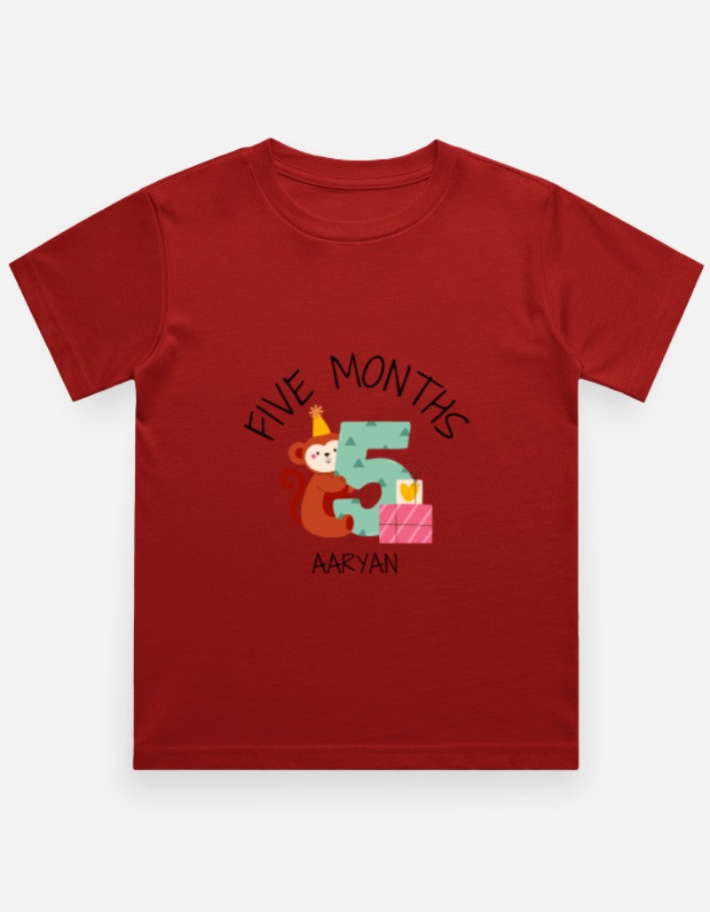Baby 5 Month Milestone T-Shirt - Personalized Growth Tee – Custom from Glamlittles