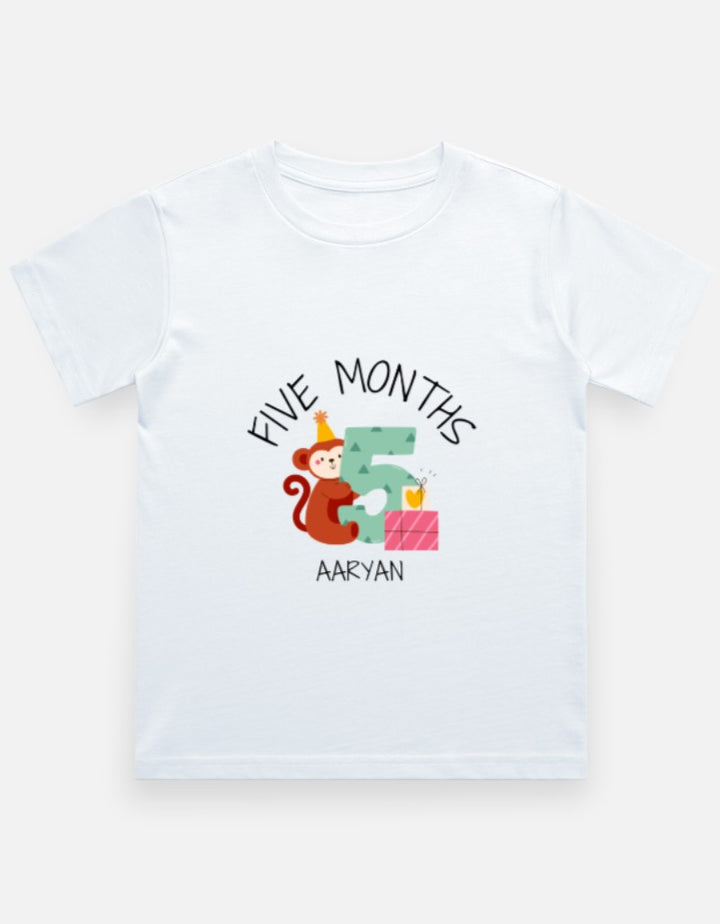 Baby 5 Month Milestone T-Shirt - Personalized Growth Tee – Custom from Glamlittles