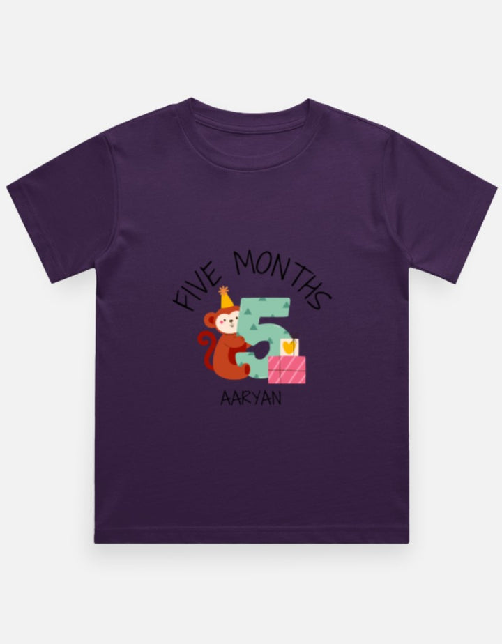 Baby 5 Month Milestone T-Shirt - Personalized Growth Tee – Custom from Glamlittles