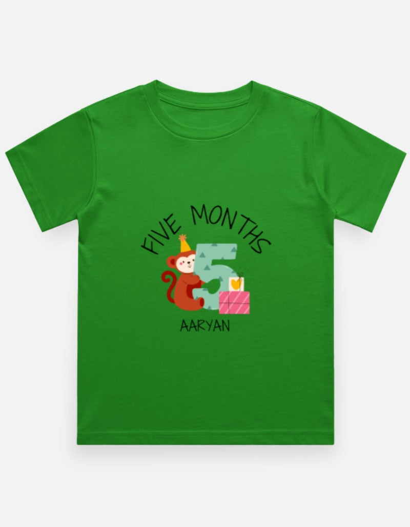 Baby 5 Month Milestone T-Shirt - Personalized Growth Tee – Custom from Glamlittles