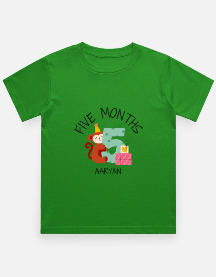 Baby 5 Month Milestone T-Shirt - Personalized Growth Tee – Custom from Glamlittles