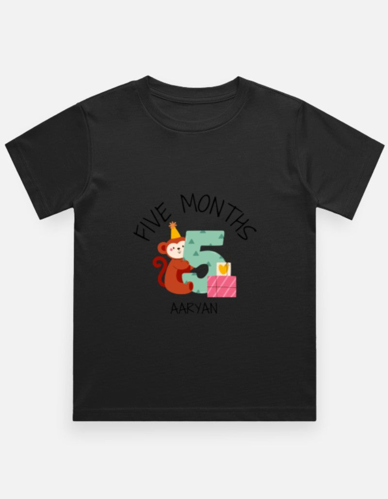 Baby 5 Month Milestone T-Shirt - Personalized Growth Tee – Custom from Glamlittles