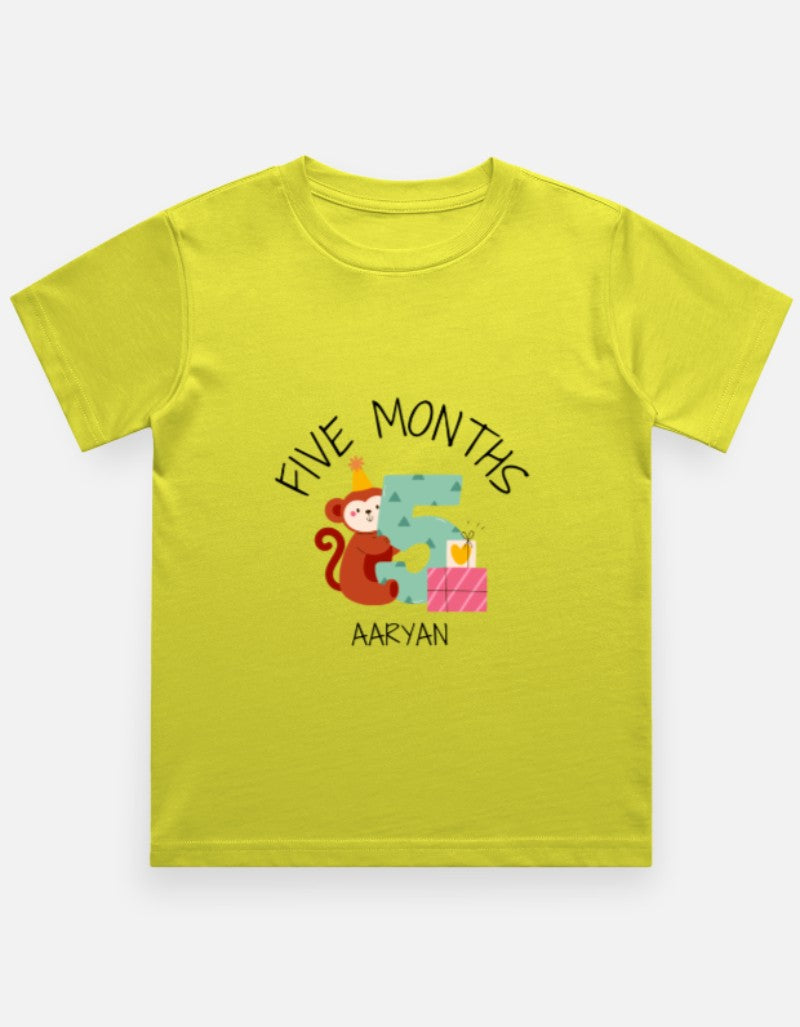 Baby 5 Month Milestone T-Shirt - Personalized Growth Tee – Custom from Glamlittles