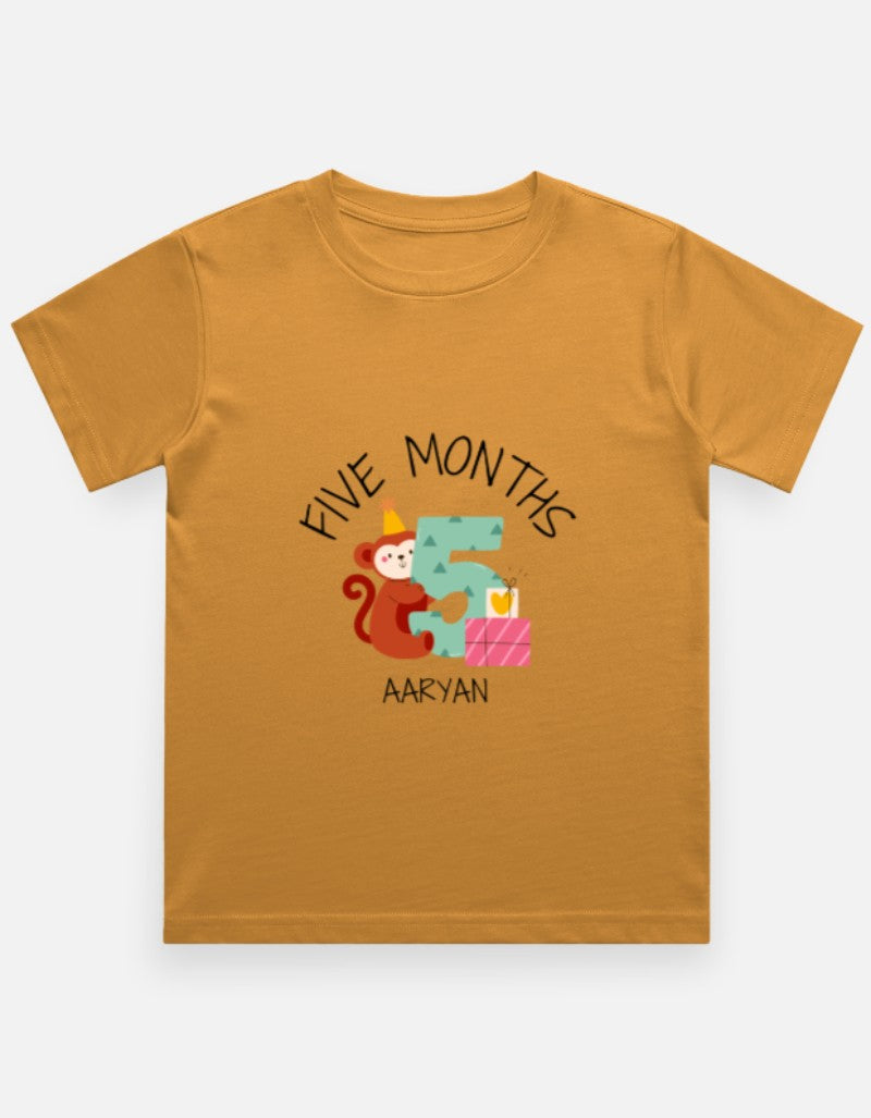 Baby 5 Month Milestone T-Shirt - Personalized Growth Tee – Custom from Glamlittles