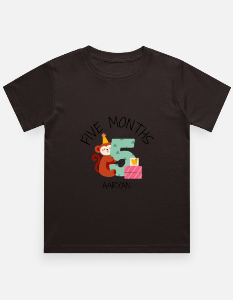 Baby 5 Month Milestone T-Shirt - Personalized Growth Tee – Custom from Glamlittles