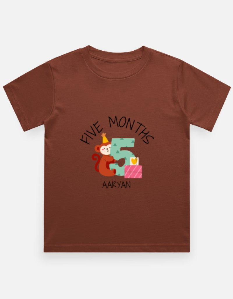 Baby 5 Month Milestone T-Shirt - Personalized Growth Tee – Custom from Glamlittles