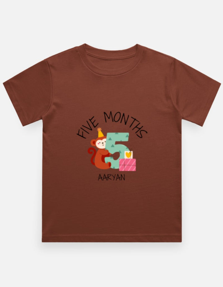 Baby 5 Month Milestone T-Shirt - Personalized Growth Tee – Custom from Glamlittles