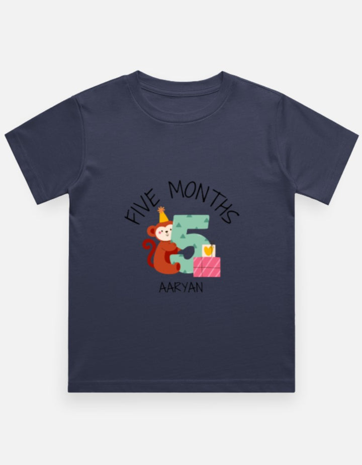 Baby 5 Month Milestone T-Shirt - Personalized Growth Tee – Custom from Glamlittles