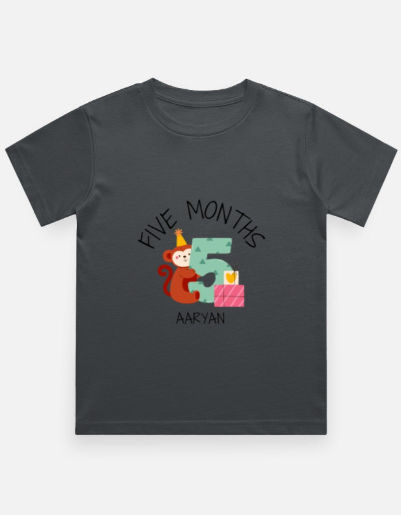 Baby 5 Month Milestone T-Shirt - Personalized Growth Tee – Custom from Glamlittles