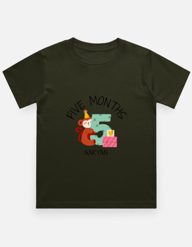Baby 5 Month Milestone T-Shirt - Personalized Growth Tee – Custom from Glamlittles