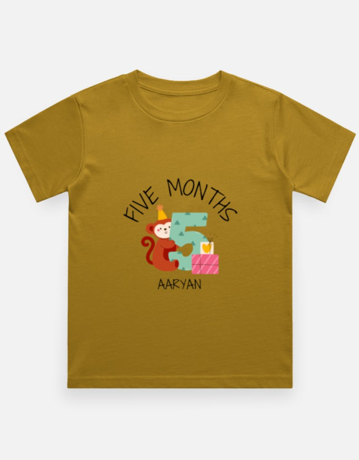 Baby 5 Month Milestone T-Shirt - Personalized Growth Tee – Custom from Glamlittles