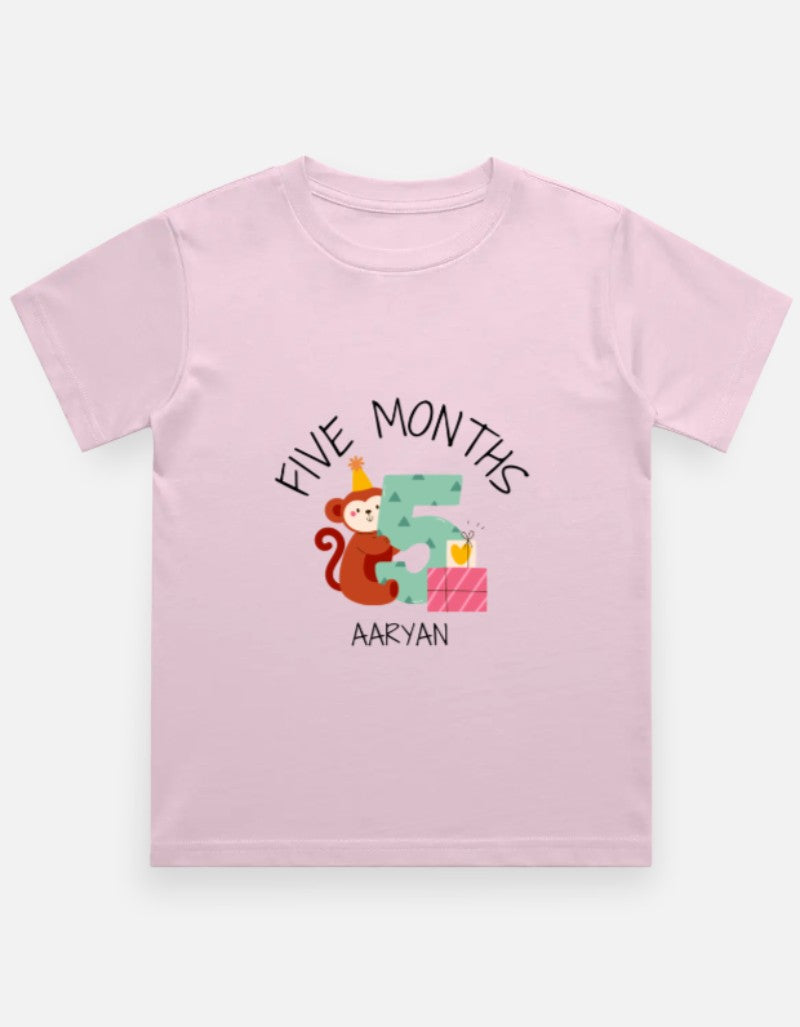 Baby 5 Month Milestone T-Shirt - Personalized Growth Tee – Custom from Glamlittles