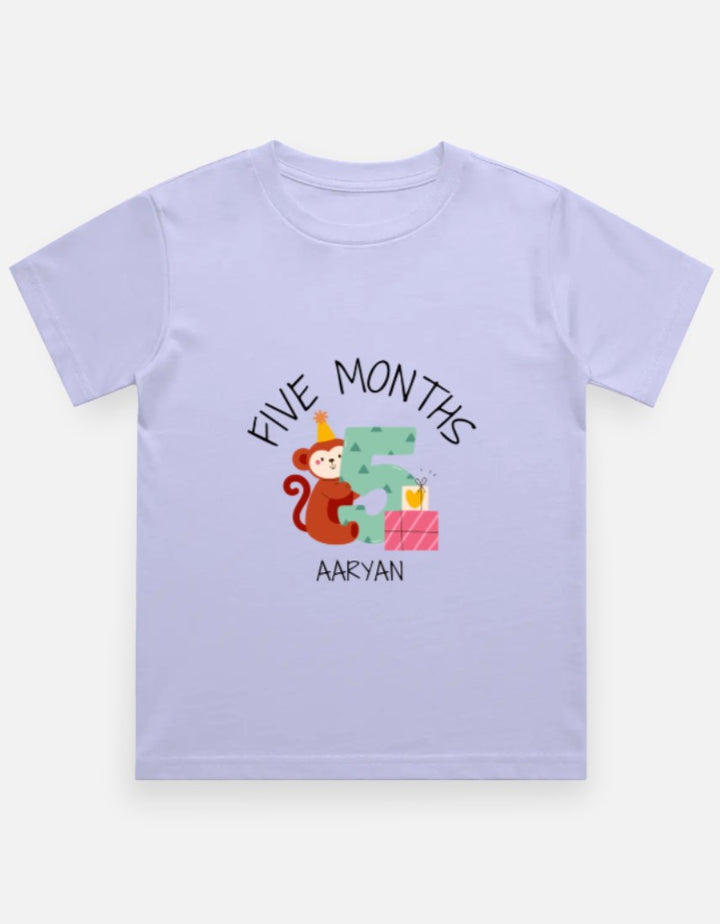 Baby 5 Month Milestone T-Shirt - Personalized Growth Tee – Custom from Glamlittles