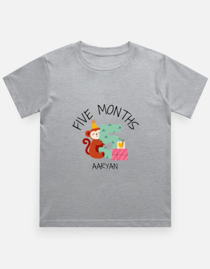 Baby 5 Month Milestone T-Shirt - Personalized Growth Tee – Custom from Glamlittles