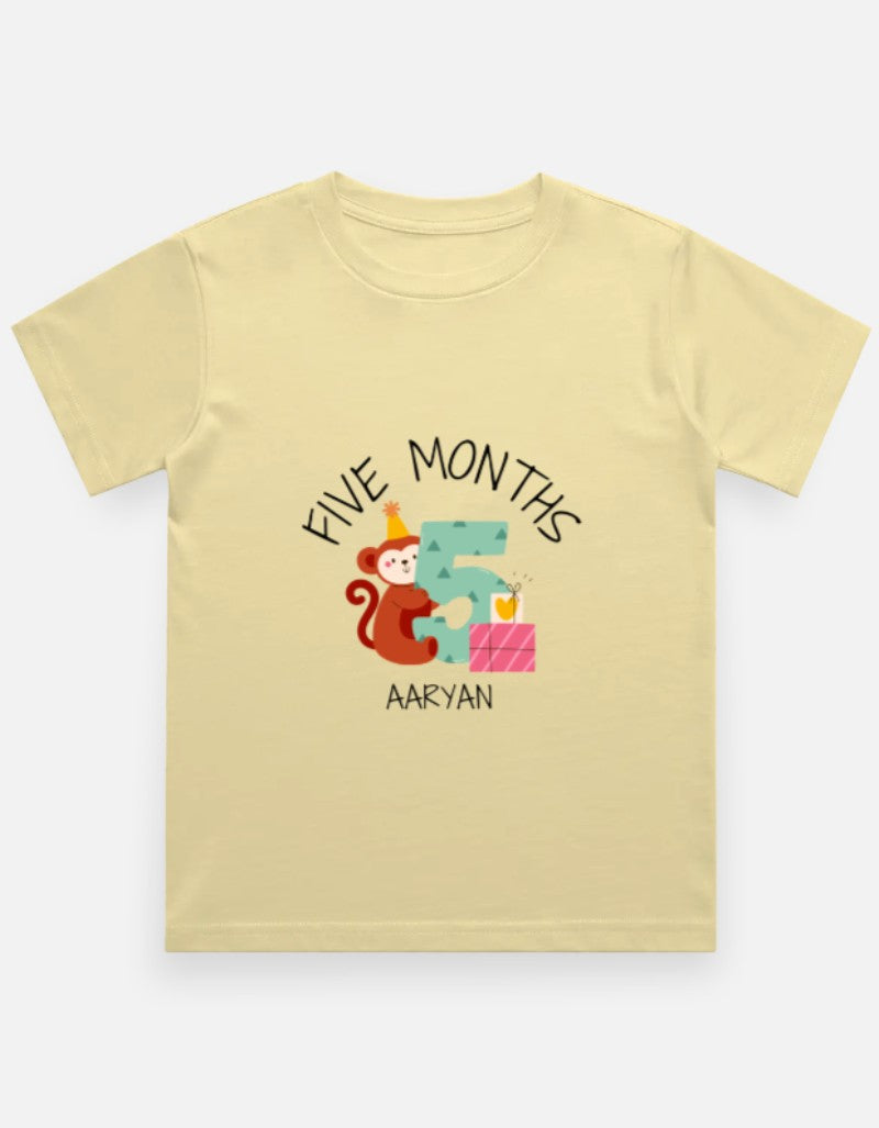 Baby 5 Month Milestone T-Shirt - Personalized Growth Tee – Custom from Glamlittles