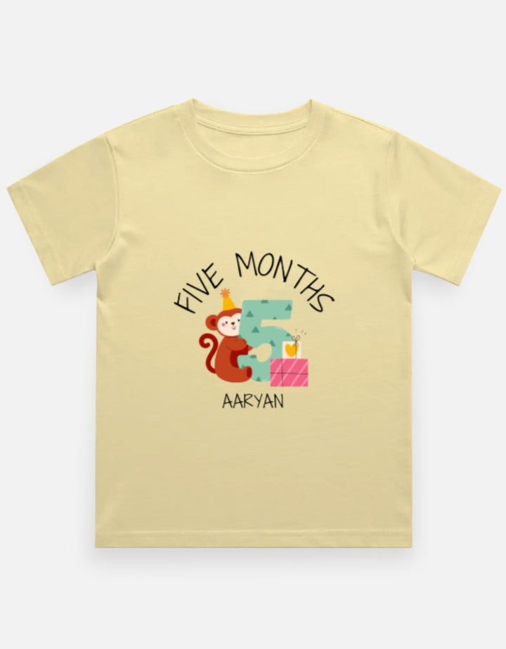 Baby 5 Month Milestone T-Shirt - Personalized Growth Tee – Custom from Glamlittles