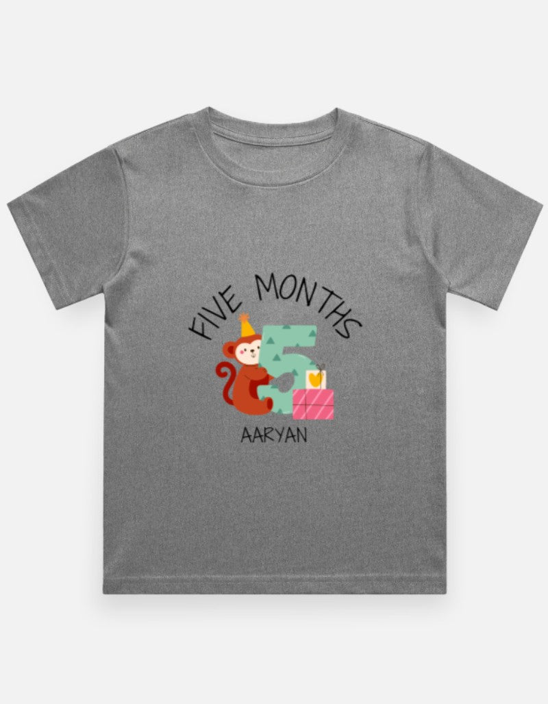 Baby 5 Month Milestone T-Shirt - Personalized Growth Tee – Custom from Glamlittles