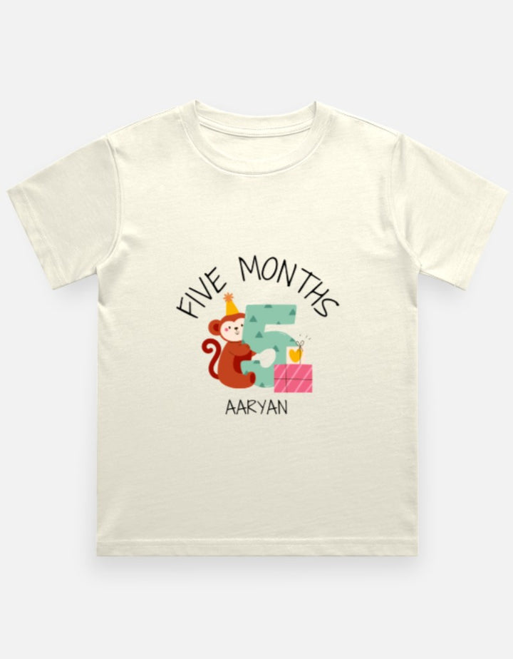 Baby 5 Month Milestone T-Shirt - Personalized Growth Tee – Custom from Glamlittles