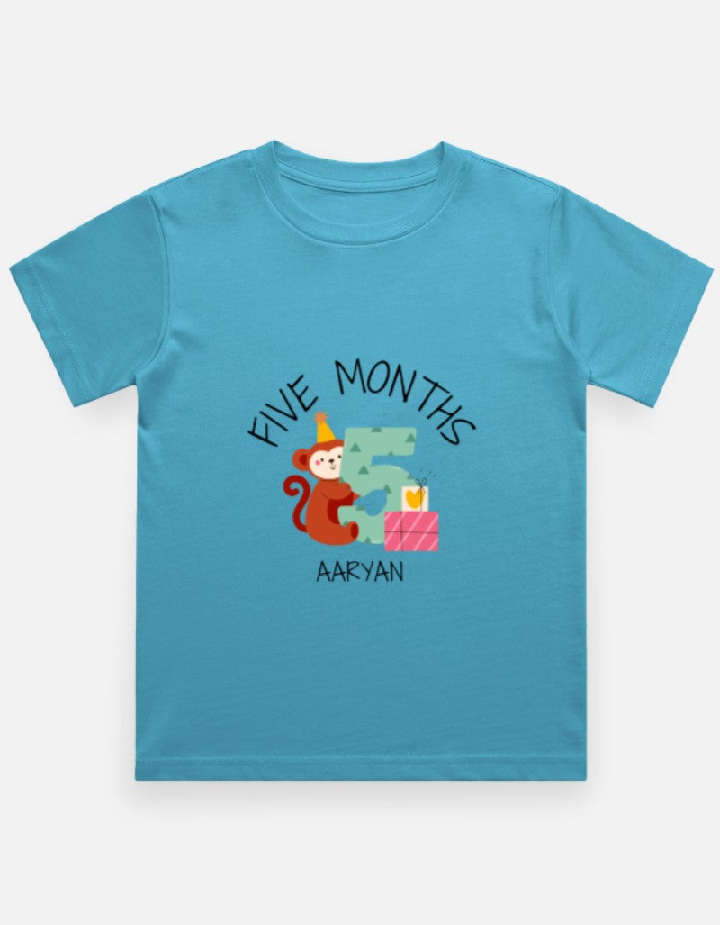 Baby 5 Month Milestone T-Shirt - Personalized Growth Tee – Custom from Glamlittles