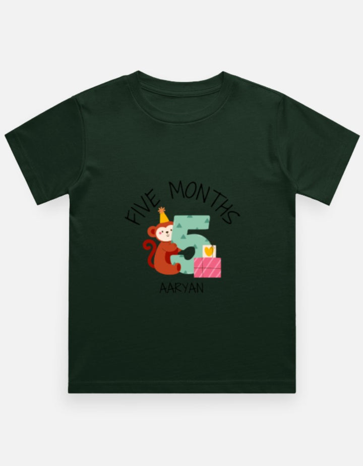 Baby 5 Month Milestone T-Shirt - Personalized Growth Tee – Custom from Glamlittles