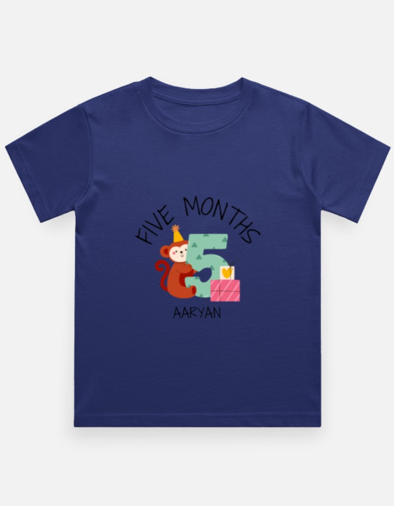 Baby 5 Month Milestone T-Shirt - Personalized Growth Tee – Custom from Glamlittles