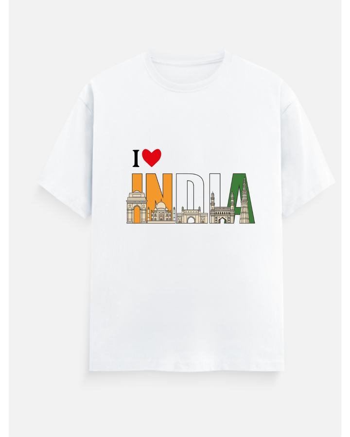 I ❤️ INDIA Patriotic Landmark Graphic T-Shirt