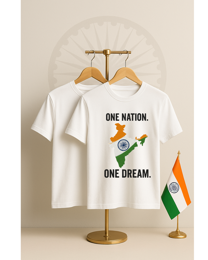 One Nation. One Dream. – Family/Couple Independence Day T-Shirt Set 🇮🇳
