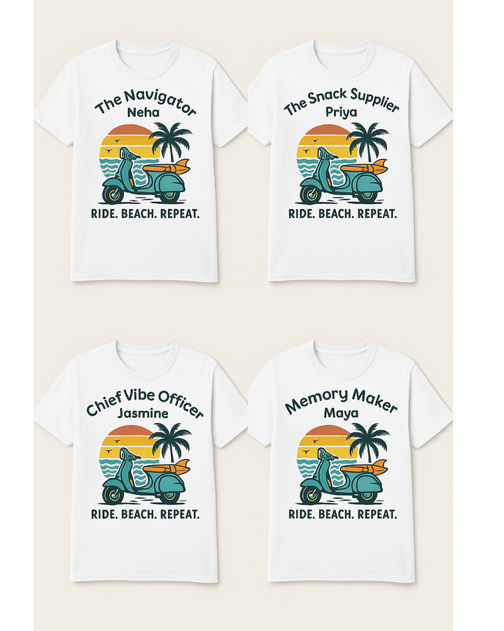 Custom Bestie Beach T-Shirt – Personalized Design for Friends